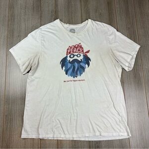 Life Is Good Smooth T-Shirt Mens 2XL XXL PEACE Not Just For Hippies white Stains